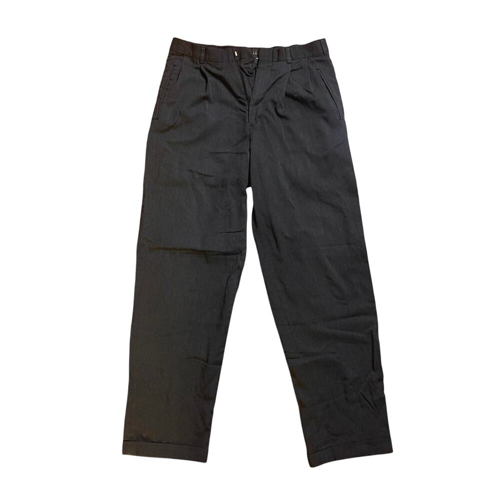 Perry Ellis Portfolio Flat Front Dress Trousers 32x32 Gray